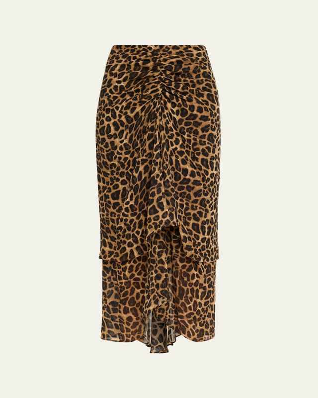 Sira Leopard High-Low Skirt